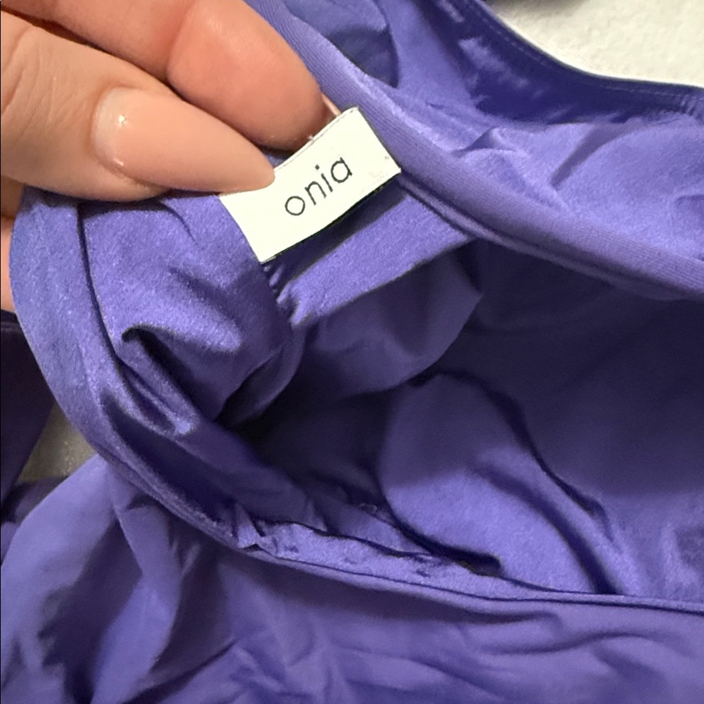 Onia Purple Wrap Waist Swimsuit - Picture 8 of 9